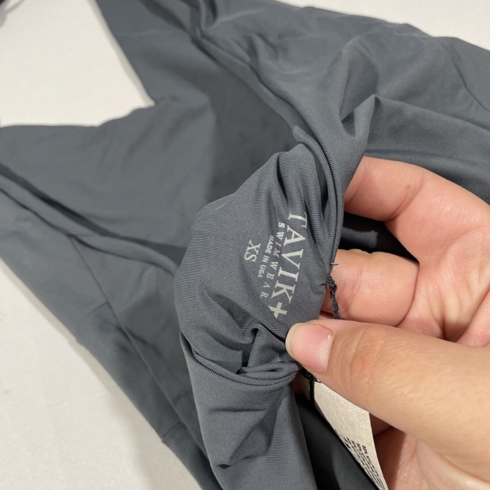 NEW Tavik [ XS ] Chase Deep V-Neck‎ One-Piece Swimsuit in Turbulence Grey - Picture 9 of 11